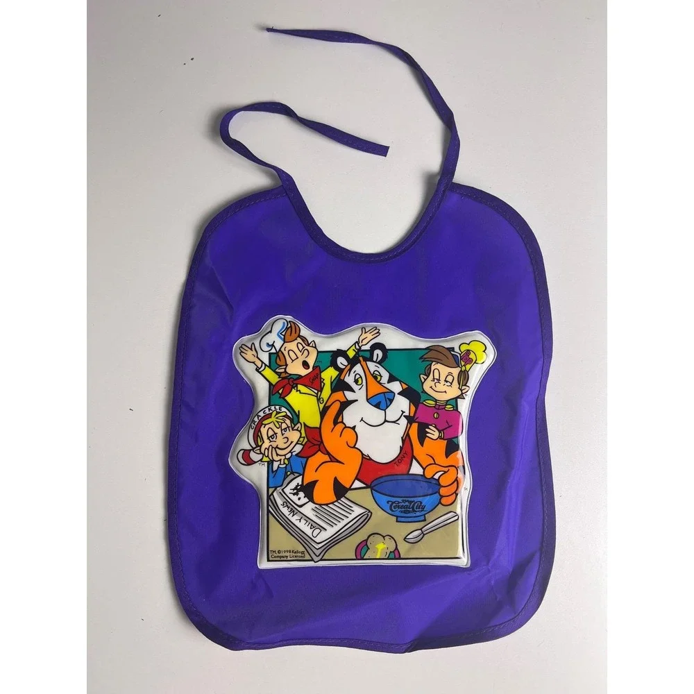 Vintage Advertisement Kellogg's Tony the Tiger Cereal City Bib Purple Kids‎ 1998